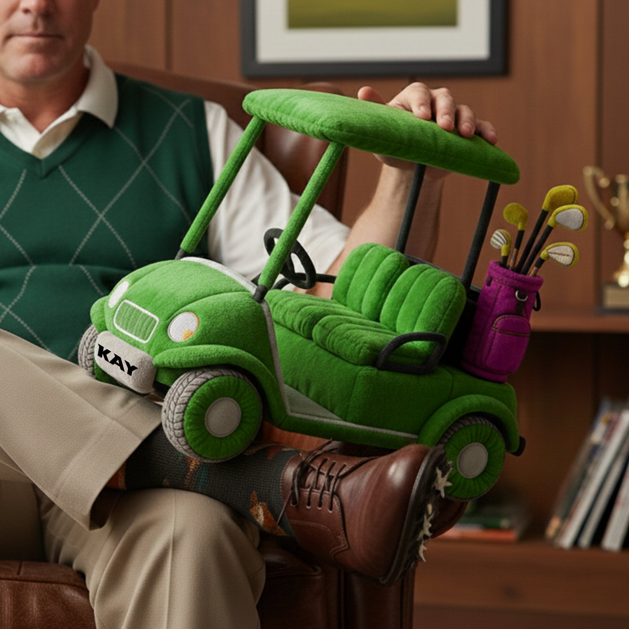 Golf Cart Adventures Pillow - A Cozy Gift for Golf Enthusiasts Pillow PopCulturePrints