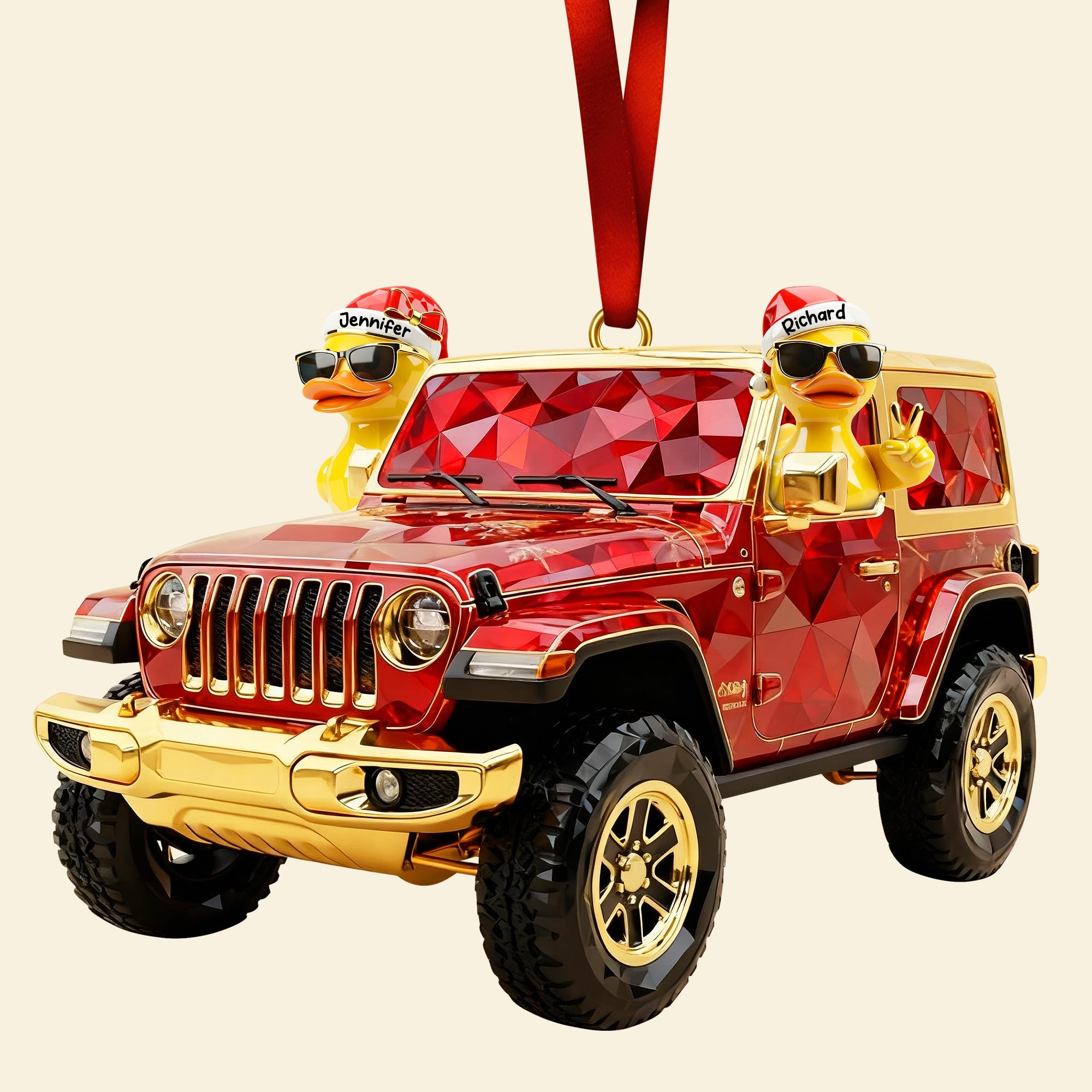 Jolly Off-road Ride With Duck Gang - Personalized Gift for Adventure Enthusiasts Ornament PopCulturePrints