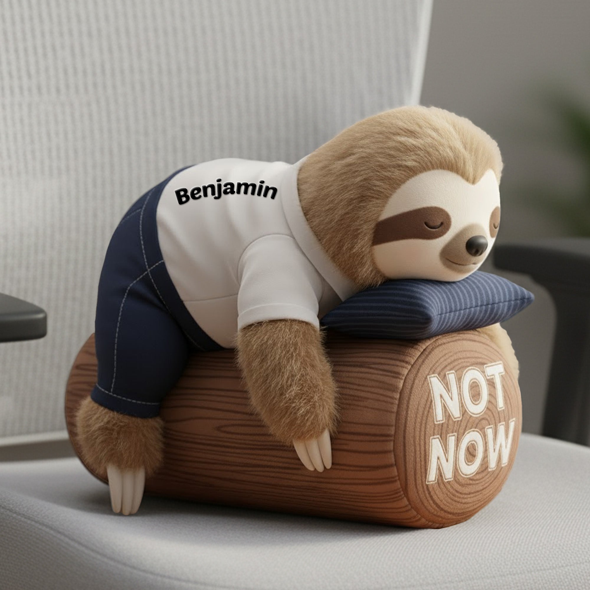 "Take a Break with Personalized Sloth Pillow" - Custom Gift for Office Workers Pillow PopCulturePrints