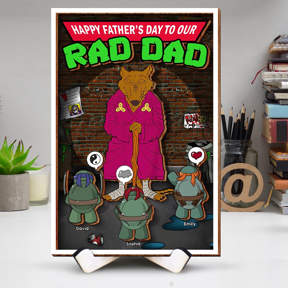 Rad Dad Personalized Wood Sign - Cool Father's Day Gift Wood Sign PopCulturePrints
