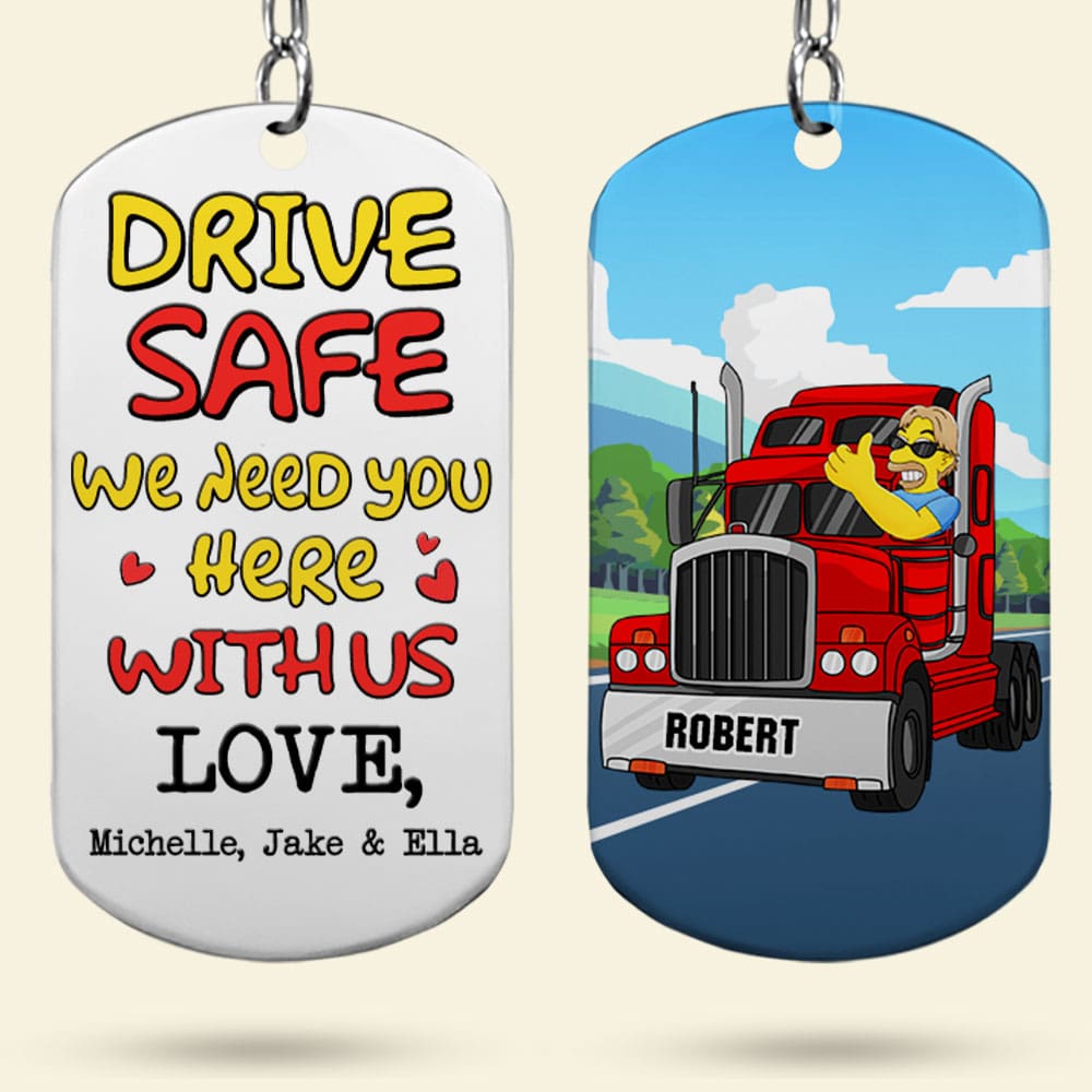 Personalized Trucker Driver Safe Keychain with Custom Charm Keychains PopCulturePrints