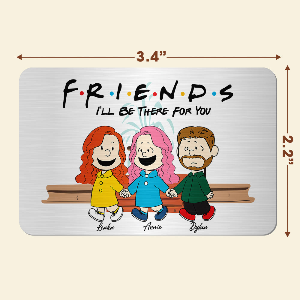 Personalized Aluminum Wallet Card - Cartoon Friends Holding Hands Gift Wallet Card PopCulturePrints