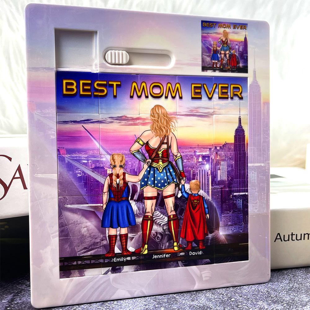 Best Mom Ever - Personalized Sliding Puzzle Gift for Mom, Grandma & More Sliding Puzzle PopCulturePrints