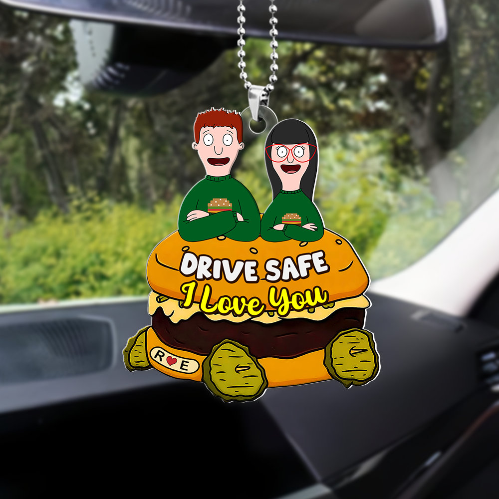 Personalized Couple Car Ornament - Drive Safe I Love You Gift for Valentine's Day Gifts Ornament PopCulturePrints