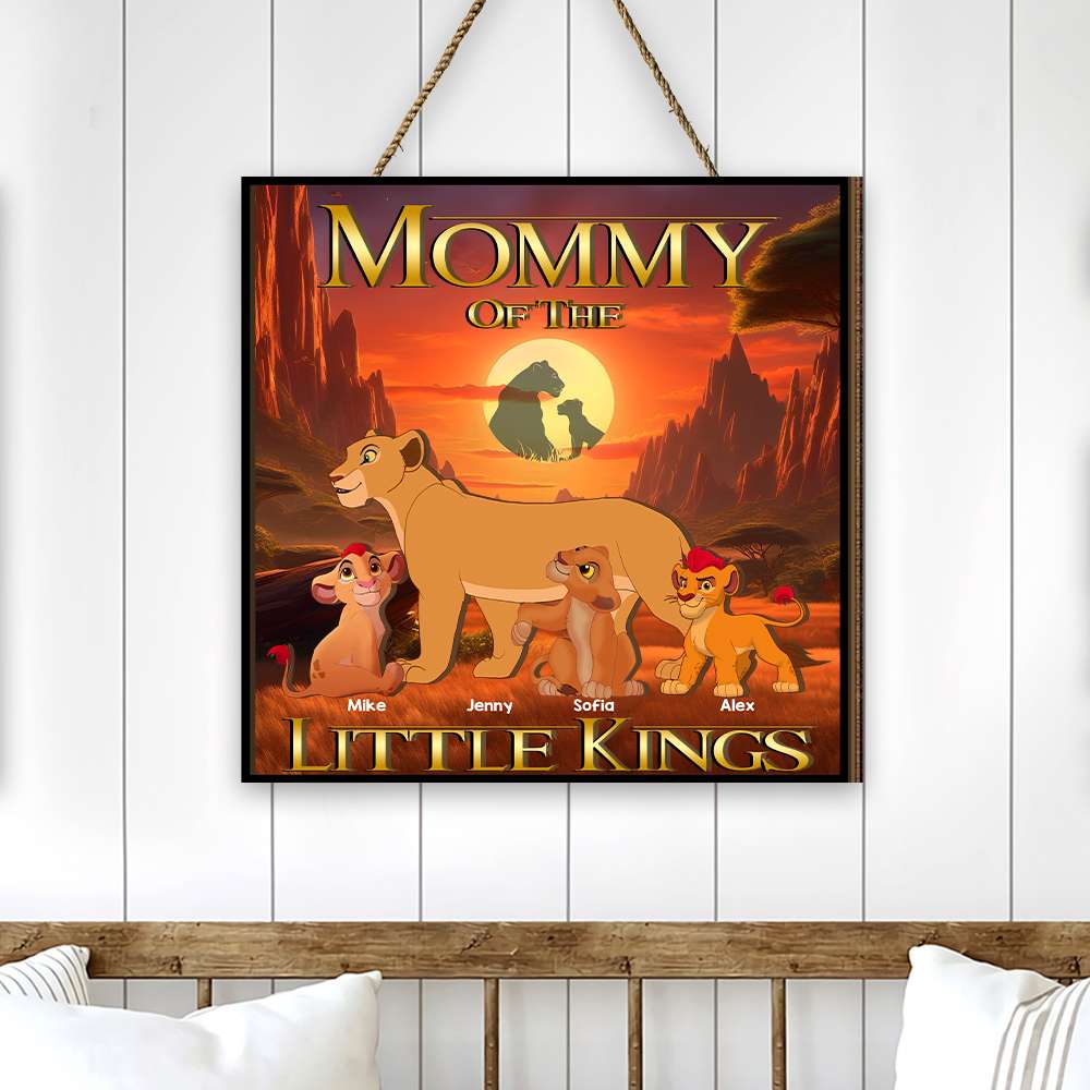 "Mommy of the Little Kings" - Personalized Wood Sign - Perfect Gift for Mom and Grandma on Mother's Day Wood Sign PopCulturePrints