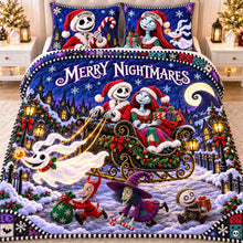 Load image into Gallery viewer, Spooky Couple Christmas Quilt Bed Set - Personalized Gift for Couples
