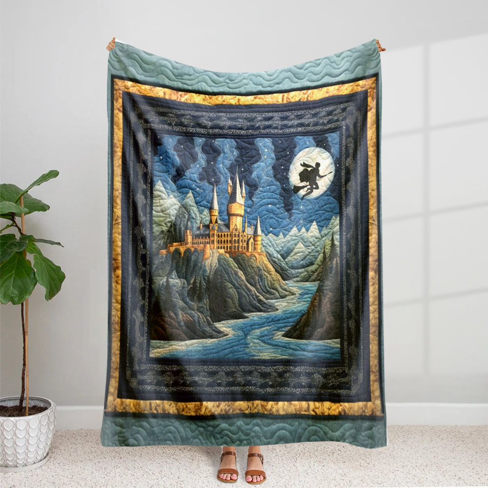 Magical Wizard Castle Quilted Blanket