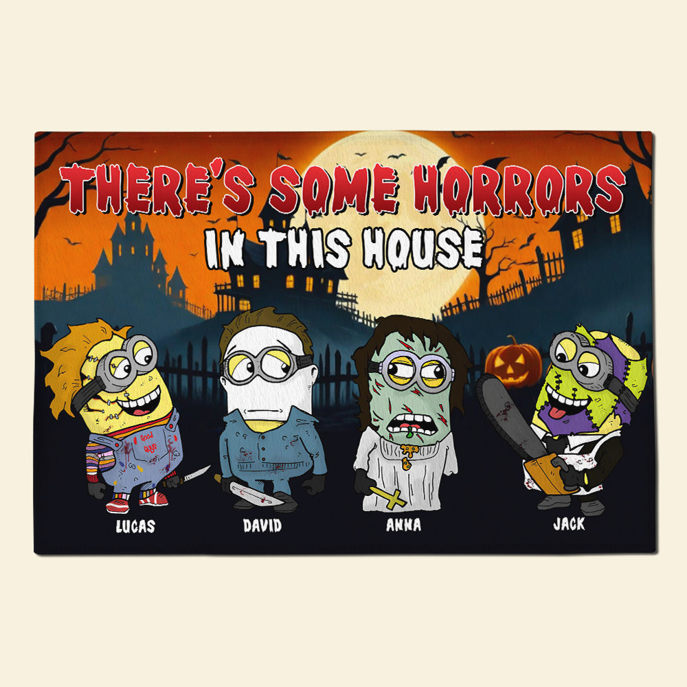 Personalized Halloween Family Doormat - Spooky Character Customization