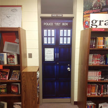 Load image into Gallery viewer, Police Box Themed Door Cover for Movie Fans - Custom Print Door Covers PopCulturePrints

