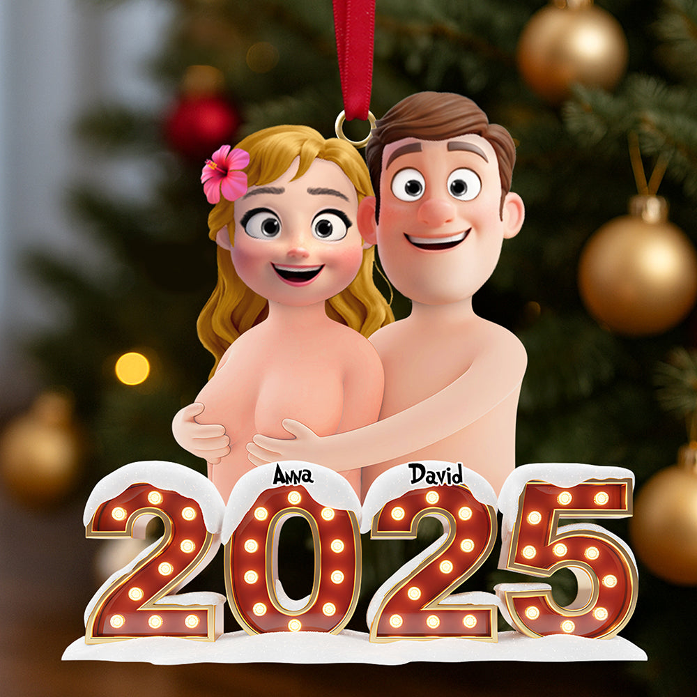 Celebrate Your Love: Naughty Couple Ornament - Personalized Christmas Gift for Couples, Friends, and Family Ornament PopCulturePrints