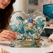 Load image into Gallery viewer, “The Best Turtle Mom Ever” - Personalized Acrylic Plaque, Perfect Gift for Mom, Grandma &amp; More Shaped Plaques PopCulturePrints
