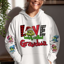 Load image into Gallery viewer, Custom Grandma 3D Hoodie - Cute Green Character Christmas Edition AOP Products PopCulturePrints
