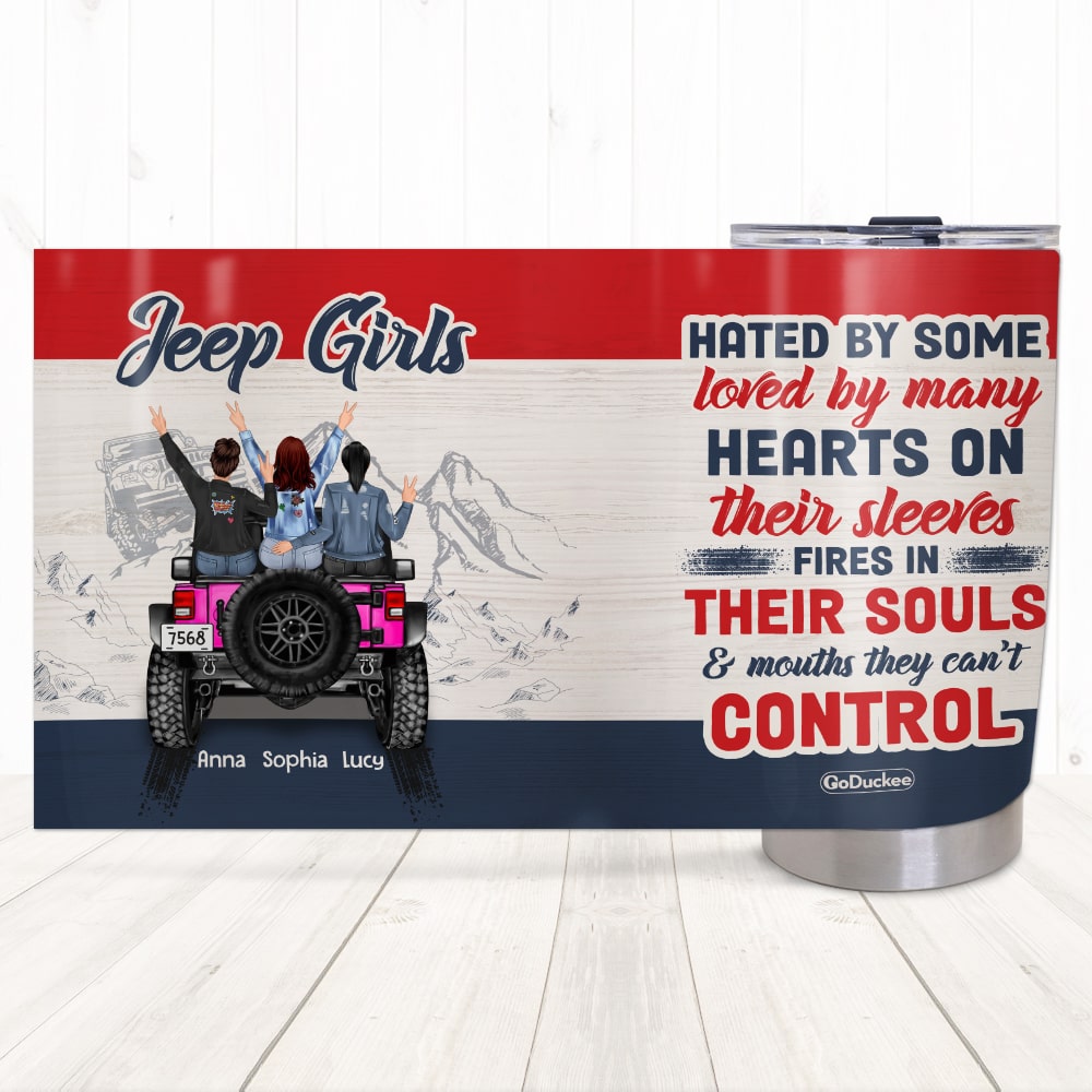 Personalized Jeep Girls Tumbler - Hated by Some, Loved by Many