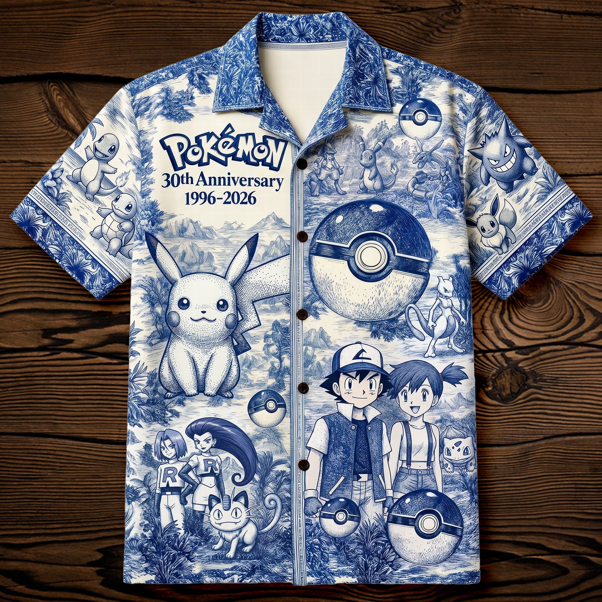 Lovely Characters Celebrate 30th Anniversary Toile De Jouy Hawaiian Shirt - Personalized Gifts 01huqn180626 Hawaiian Shirts PopCulturePrints