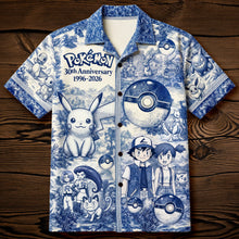 Load image into Gallery viewer, Lovely Characters Celebrate 30th Anniversary Toile De Jouy Hawaiian Shirt - Personalized Gifts 01huqn180626 Hawaiian Shirts PopCulturePrints

