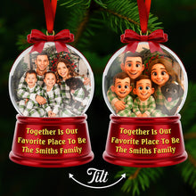 Load image into Gallery viewer, Together Is Our Favorite Place To Be - Custom Family Christmas Lenticular Ornament Ornament PopCulturePrints
