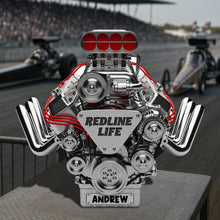 Load image into Gallery viewer, Rev Up the Excitement: Dragster Engine Acrylic Plaque - Personalized Gift for Racing Enthusiasts Shaped Plaques PopCulturePrints

