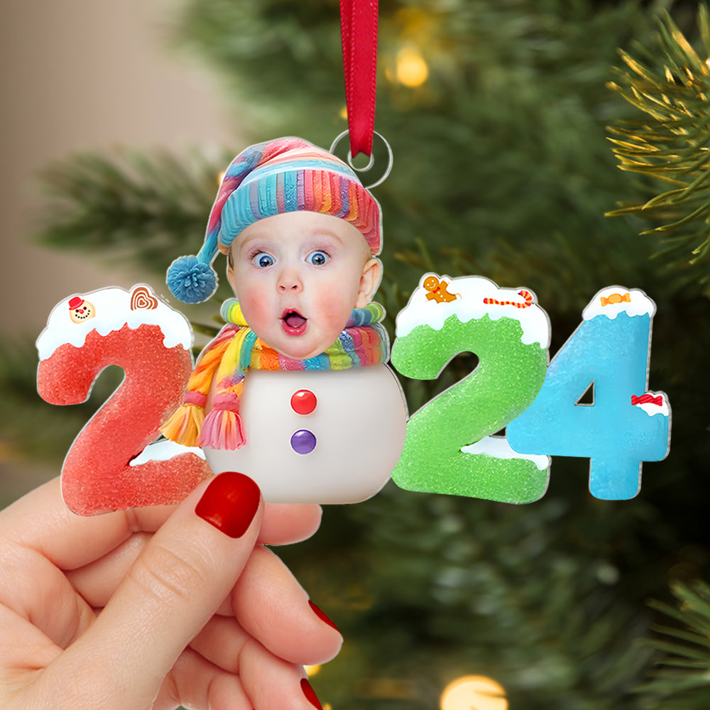 Baby's First Christmas 2024 Photo Ornament Ornament PopCulturePrints