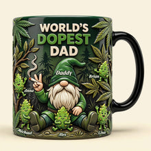Load image into Gallery viewer, “World's Dopest Dad” - Personalized Gnome Weed Dad Magic Coffee Mug - Perfect Gift for Dads and Grandpas Coffee Mug PopCulturePrints
