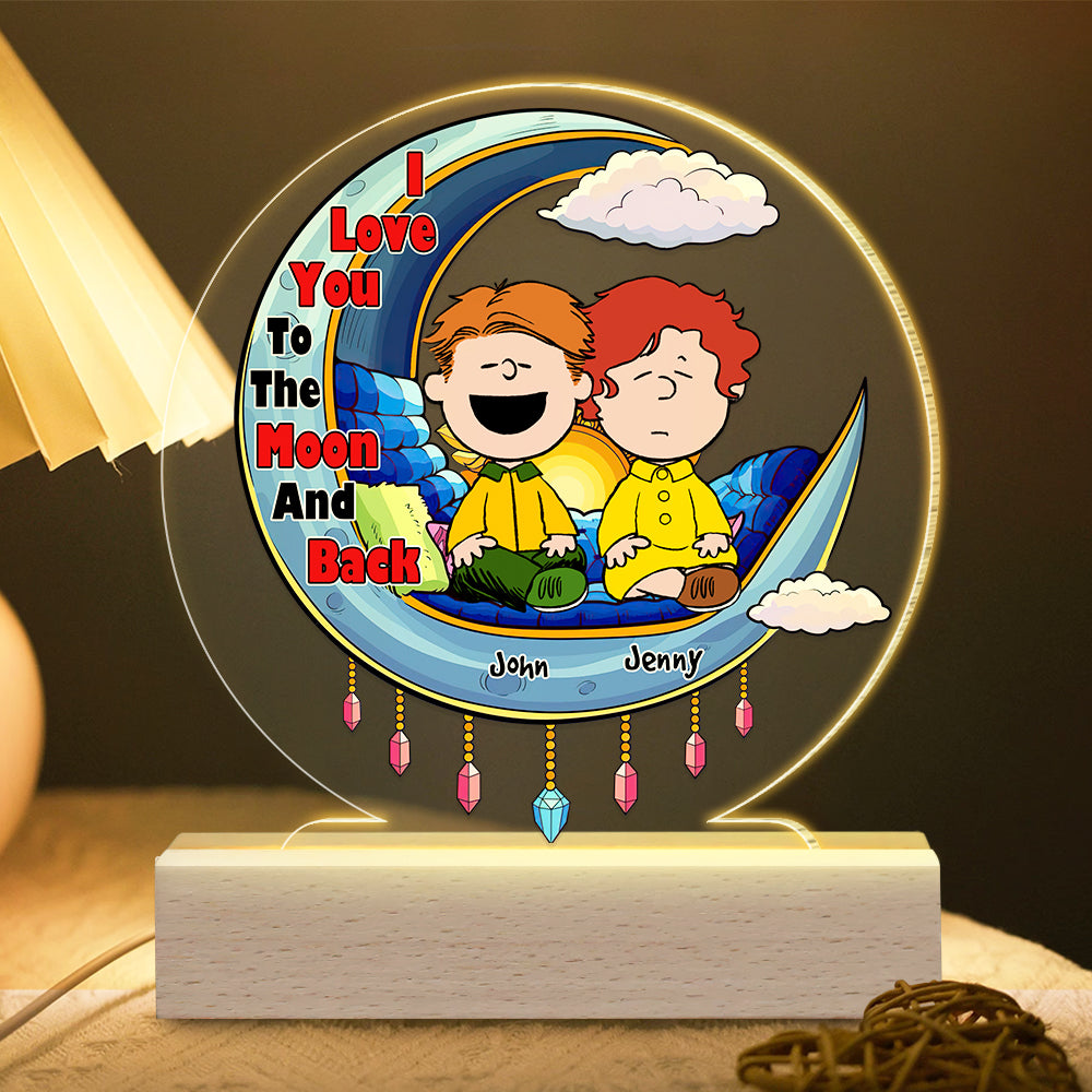 Custom LED Night Light for Couples | Valentine's Day Gifts | Love You To The Moon & Back Led Night Light PopCulturePrints