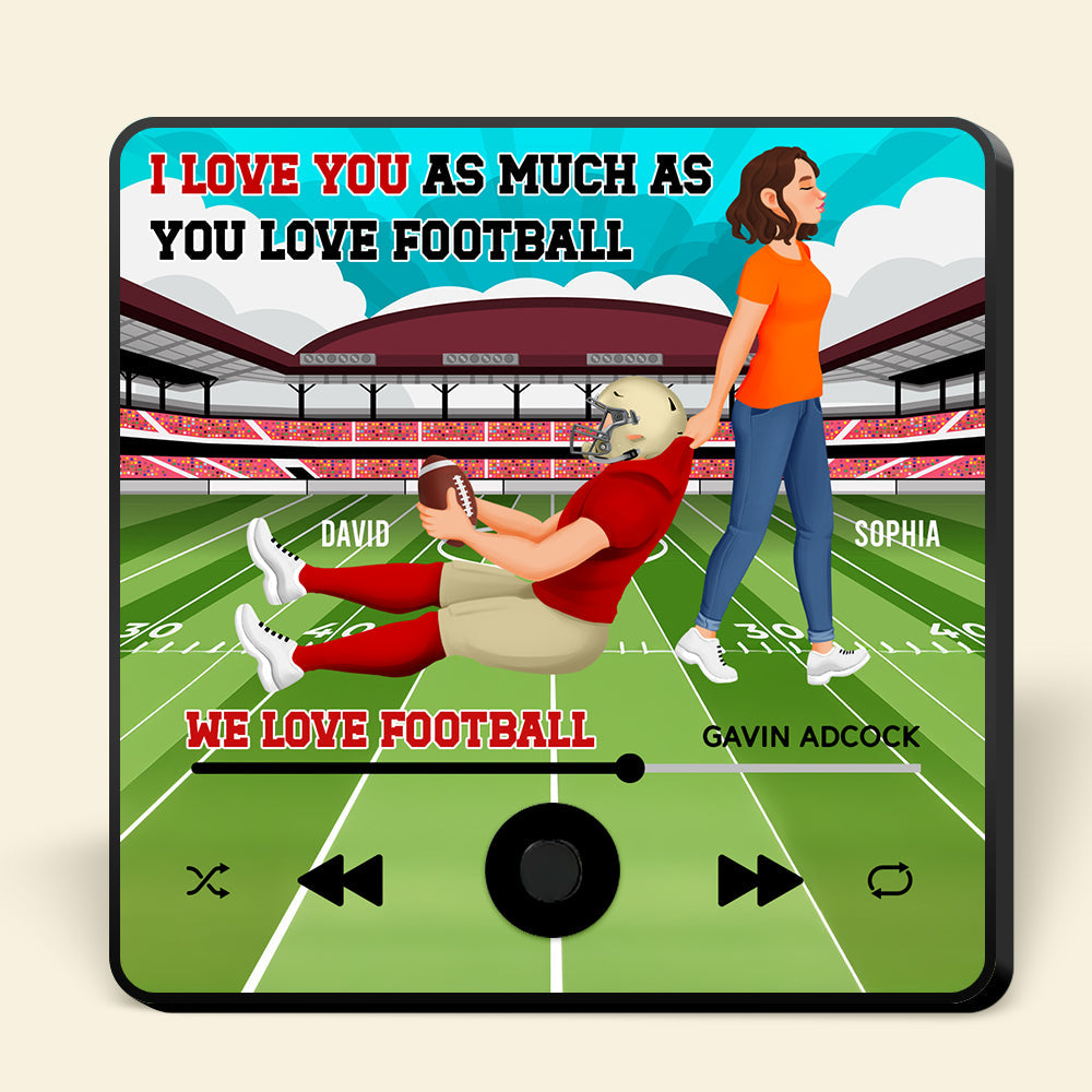 Personalized Football Lovers Photo Fridge Magnet - Unique Gift for Couples Fridge Magnet PopCulturePrints