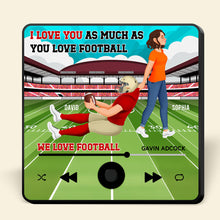 Load image into Gallery viewer, Personalized Football Lovers Photo Fridge Magnet - Unique Gift for Couples Fridge Magnet PopCulturePrints
