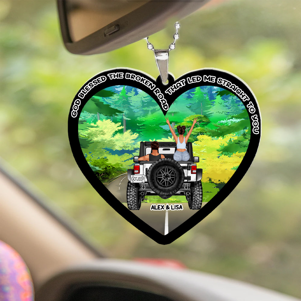 Personalized Car Ornament - The Broken Road Led Me to You