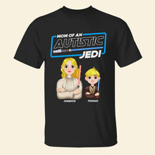 Load image into Gallery viewer, Mom of an Autistic Jedi - Personalized Autism Mom Shirt Shirts PopCulturePrints
