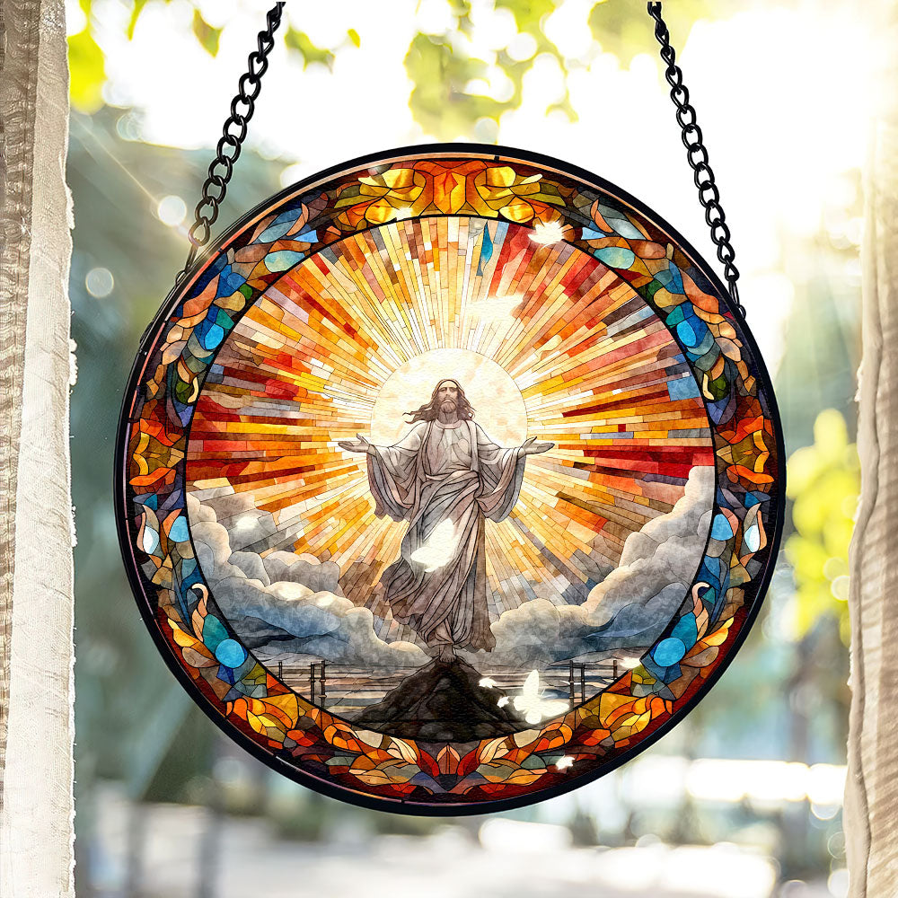 Personalized Stained Glass Art for Jesus Lovers - Easter Day Gift Ornament PopCulturePrints