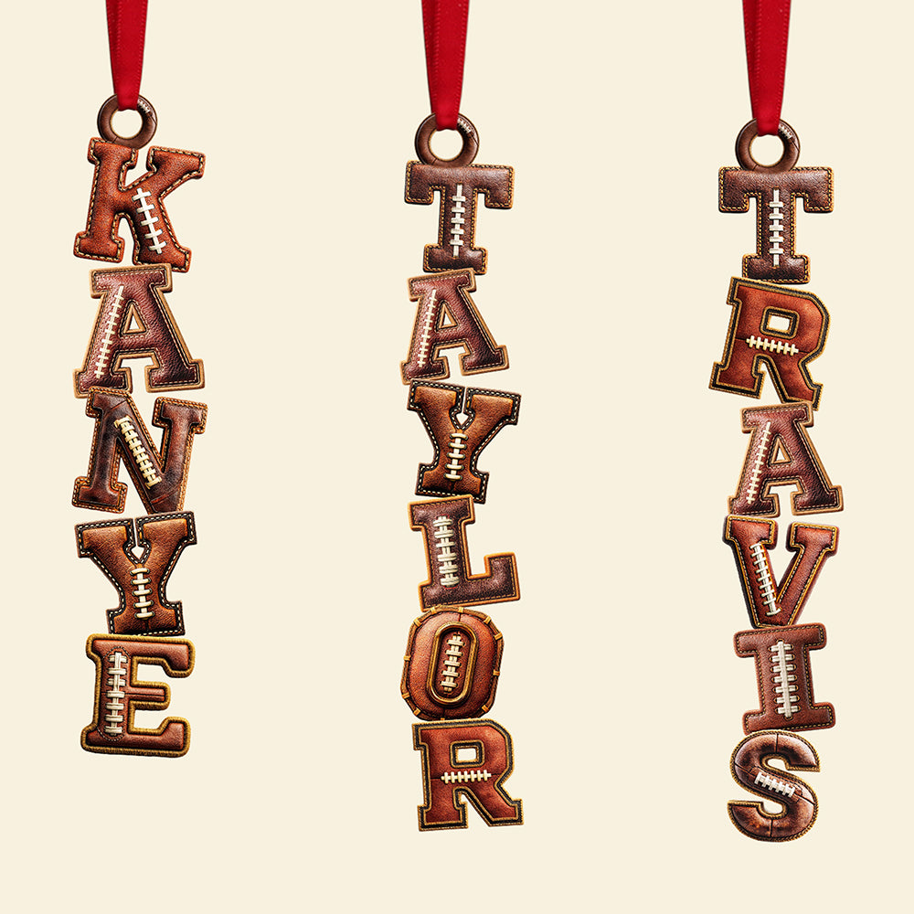 Celebrate Your Passion: Personalized American Football Alphabet Acrylic Ornament - Unique Gift for Sports Lovers Ornament PopCulturePrints