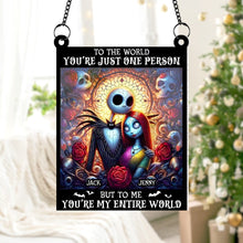 Load image into Gallery viewer, Personalized Halloween Sun Catcher for Couples - Custom Romantic Jack and Sally Design
