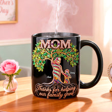 Load image into Gallery viewer, "Thanks for Helping Our Family Grow!" - Personalized Mom Magic Coffee Mug - Custom Gift for Mothers and Grandmothers Coffee Mug PopCulturePrints
