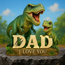 Load image into Gallery viewer, Roaring Love | Dinosaur Dad Acrylic Plaque - Personalized Gift for Dad, Grandpa, and More Shaped Plaques PopCulturePrints
