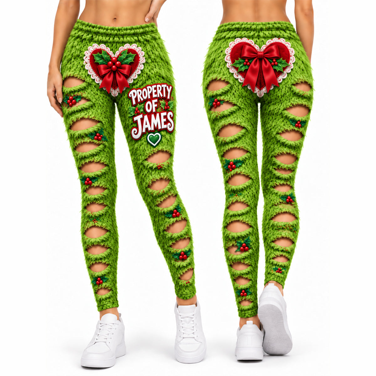 "Stay Cozy and Festive!" - Naughty Women Leggings - Personalized Christmas Gifts