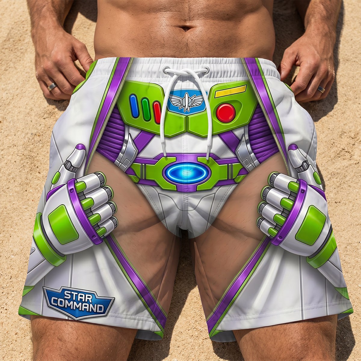 To Infinity and Beyond - Personalized Funny Men's Beach Shorts Beach Shorts PopCulturePrints