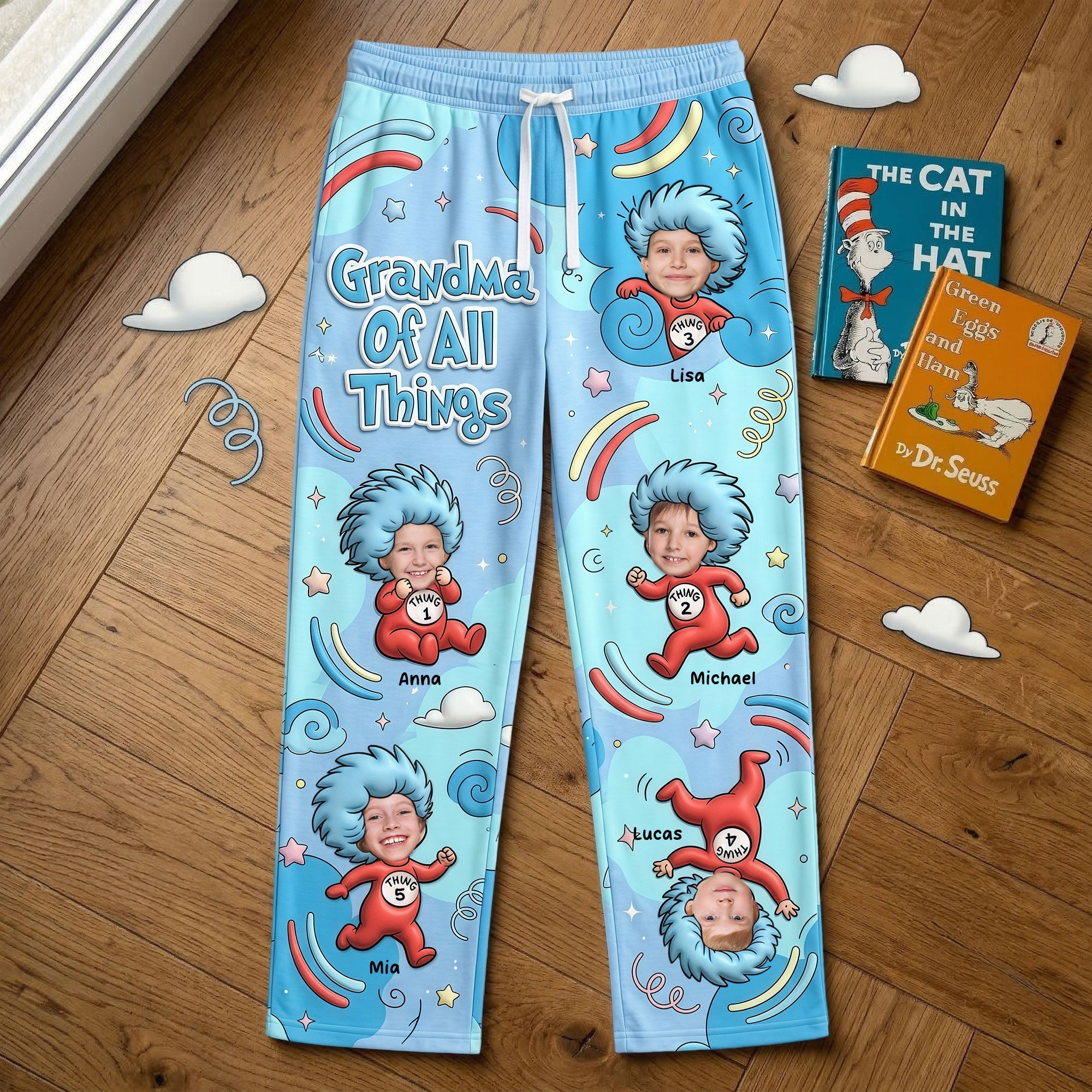 Grandma of All Things - Customized Love For Grandma Pajama Pants Pajama Pant PopCulturePrints