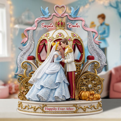 Happily Ever After - Personalized Fairy Tale Couple Plaque Shaped Plaques PopCulturePrints