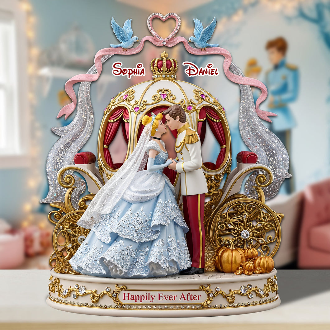Happily Ever After - Personalized Fairy Tale Couple Plaque Shaped Plaques PopCulturePrints