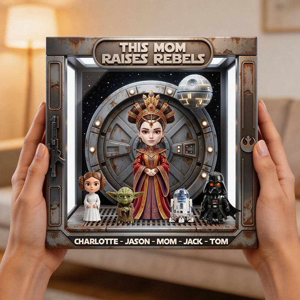 This Mom Raises Rebels - Personalized Acrylic Plaque | Unique Gift for Mom, Grandma & Star Wars Fans Shaped Plaques PopCulturePrints