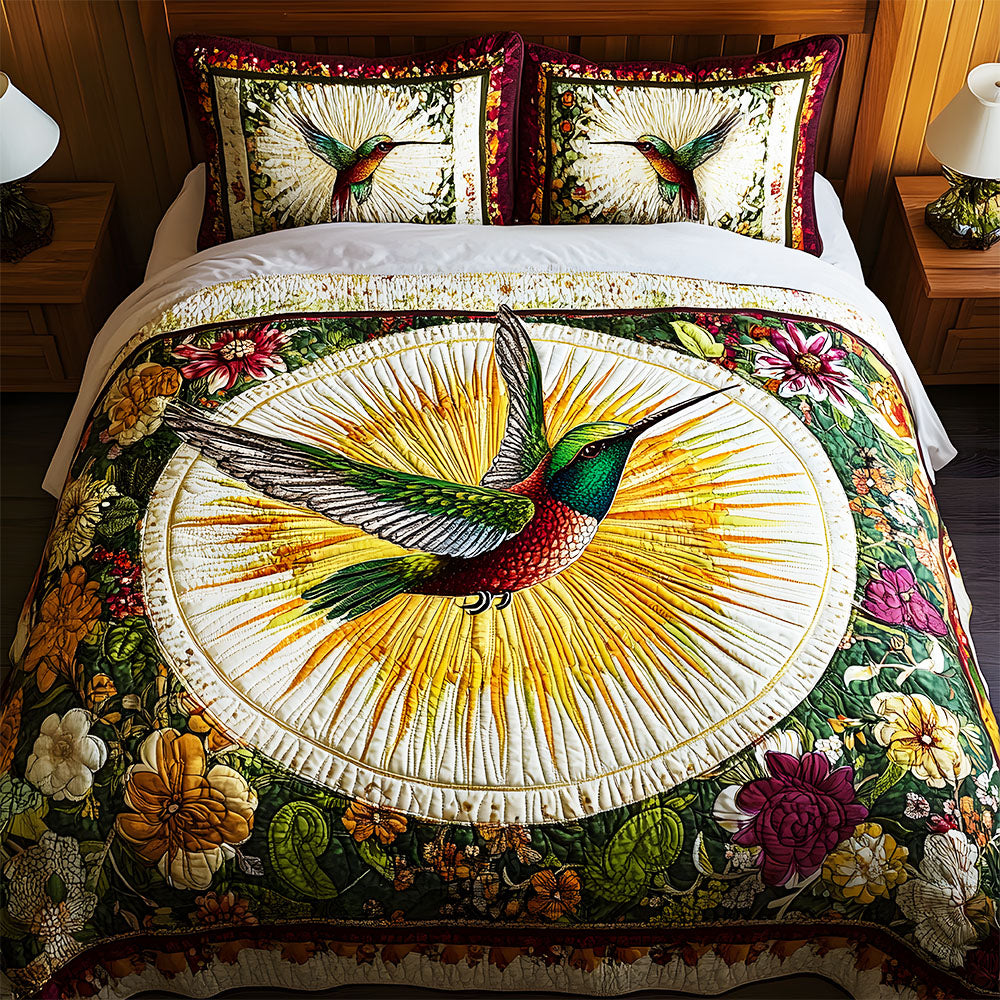 Hummingbird Lovers Quilt Bedding Set - Personalized Gift for Nature Enthusiasts Blanket PopCulturePrints