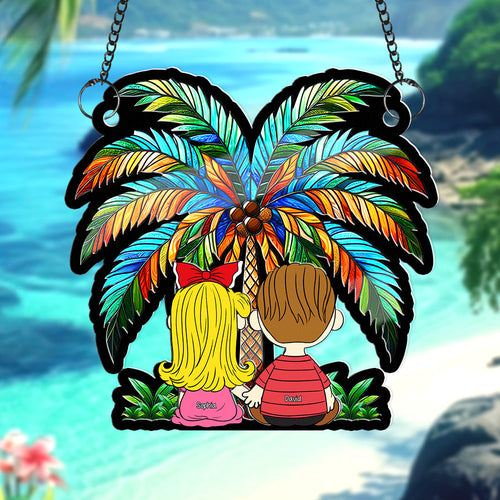 Personalized Couple Suncatcher Ornament - Tropical Theme Suncatcher PopCulturePrints