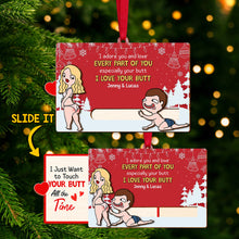 Load image into Gallery viewer, Romantic Personalized Slider Ornament for Couples | Unique Valentine&#39;s Day Gifts Ornament PopCulturePrints

