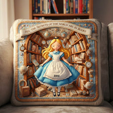 Load image into Gallery viewer, Unlock the Secrets of the World - Personalized Fantasy Library Pillow - A Perfect Gift for Book Lovers Pillow PopCulturePrints
