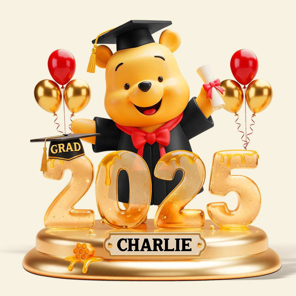 Celebrate Your Achievement! Bear Graduation Plaque - Personalized Gifts For Graduates Shaped Plaques PopCulturePrints