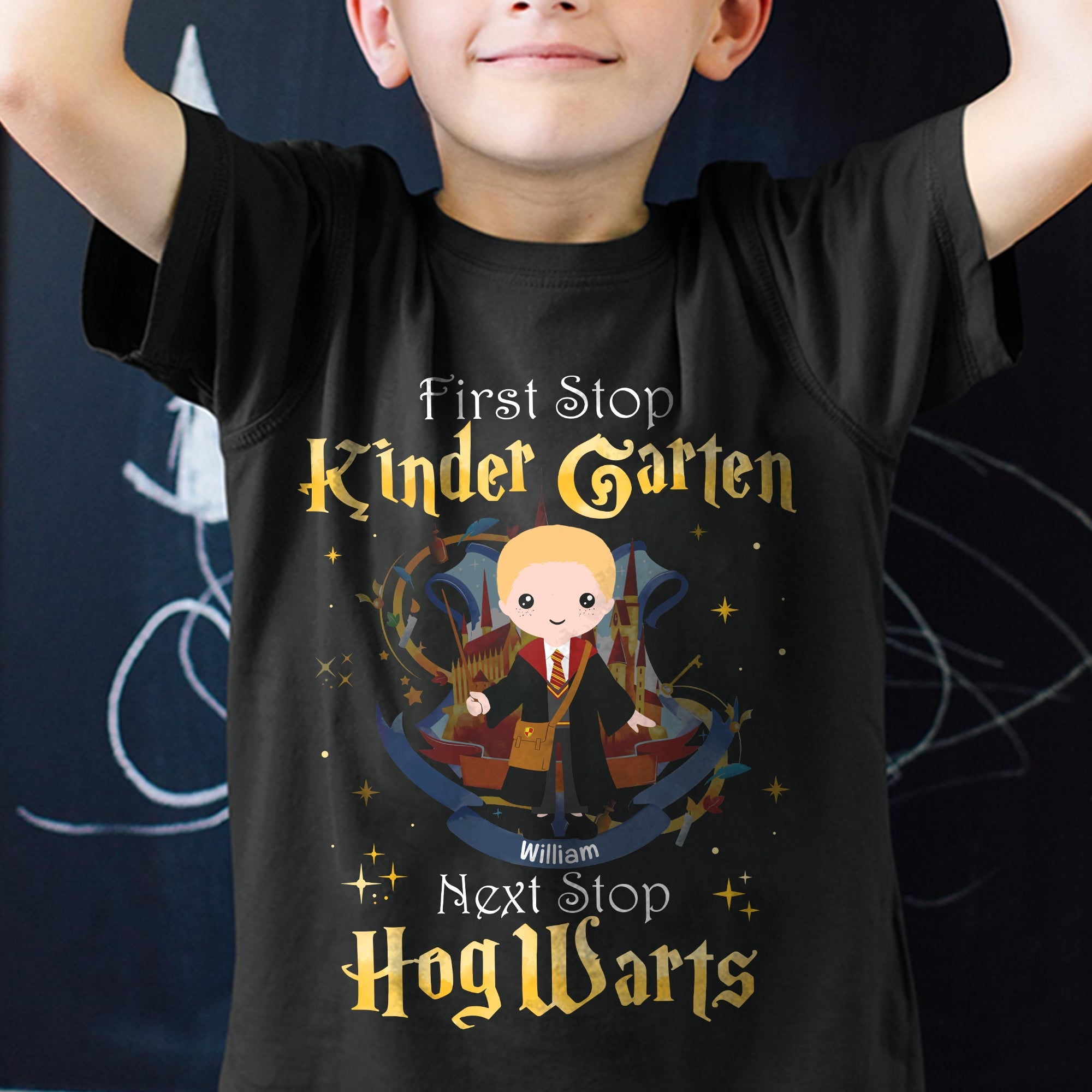 Personalized Harry Potter-Themed First Day of Kindergarten T-Shirt