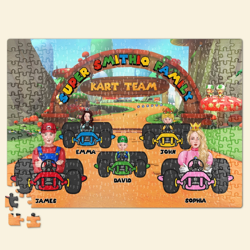 Custom Family Cartoon Racing Jigsaw Puzzle Jigsaw Puzzles PopCulturePrints