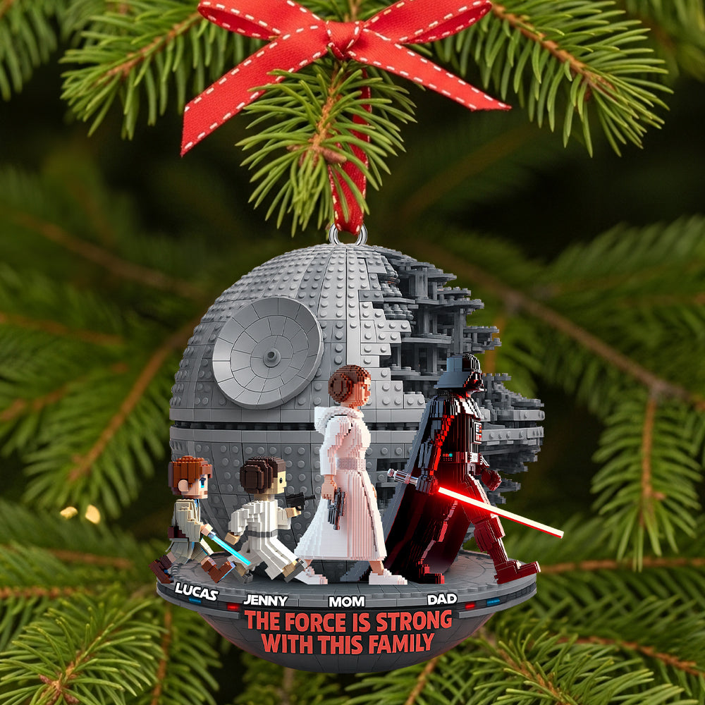 The Force is Strong With This Family - Personalized Christmas Family Acrylic Ornament Ornament PopCulturePrints