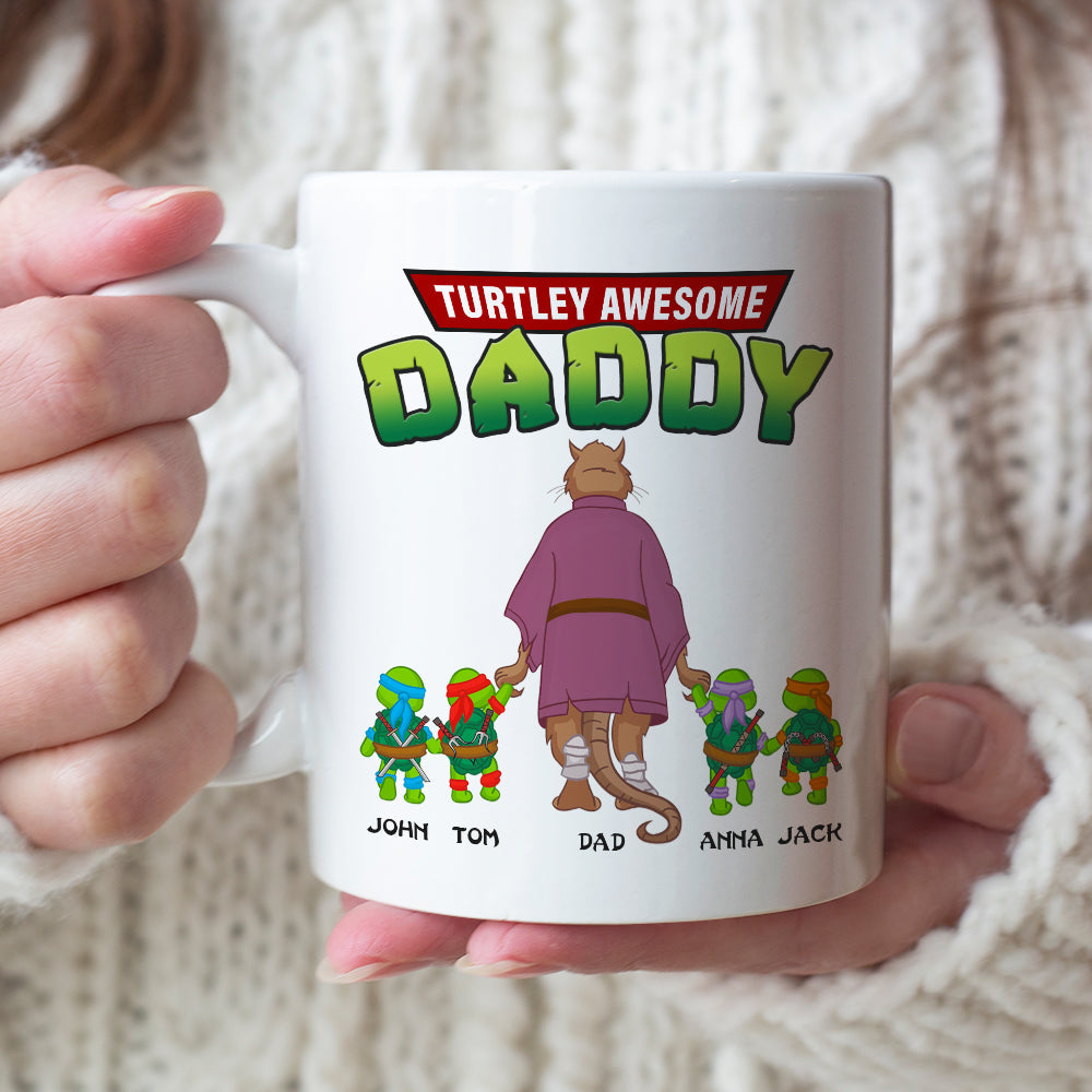 Personalized Turtley Awesome Daddy Coffee Mug Coffee Mug PopCulturePrints