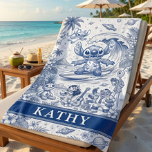 Load image into Gallery viewer, “Ride the Waves of Fun” - Island Mischief Beach Towel - Personalized Gift for Any Occasion
