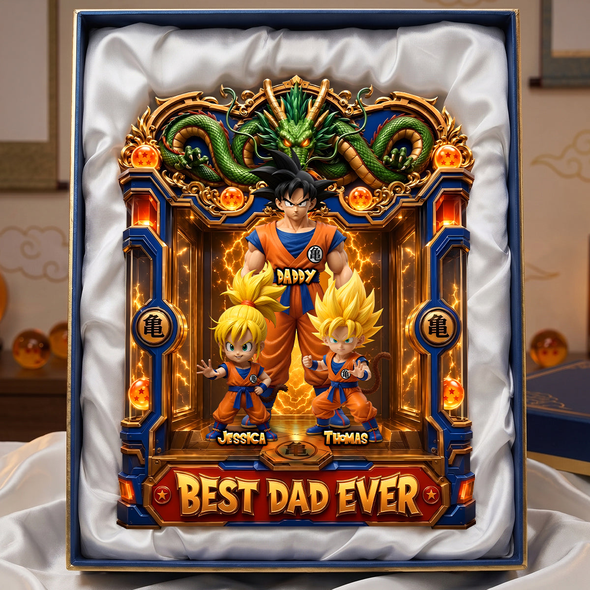 “Best Dad Ever” - Legendary Dad and Kids Acrylic Plaque - Personalized Gifts for Dad Shaped Plaques PopCulturePrints